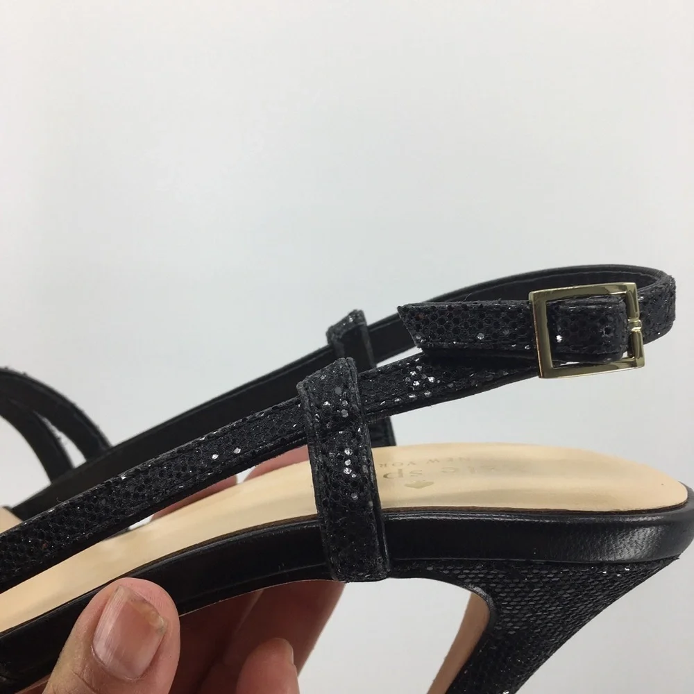 Kate‎ spade black strapped high heels size 9M